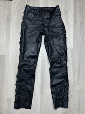 Vintage Mens Genuine Leather Pants Biker Motorcycle Size 30