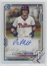 2021 Bowman Chrome Prospects Auto Refractor 232/499 Nick Maton #CPA-NM Auto 1u6