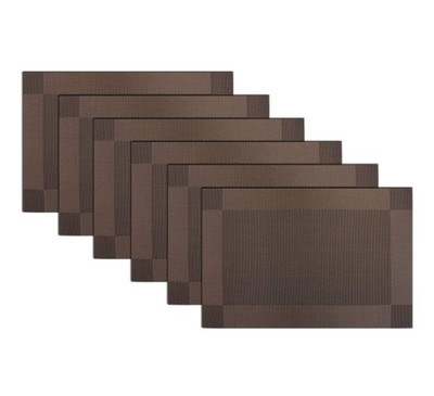 PIGCHCY 6er Set braune elegante Tischsets, abwaschbar, für Esstisch 45 x 30 cm