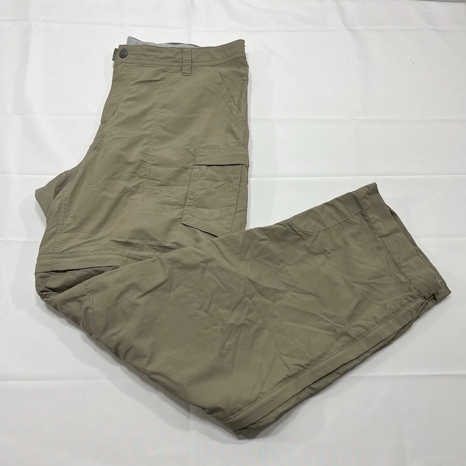 REI Womens Pants Size 14 Convertible Shorts Zip Off Legs Cargo Hiking Khaki - Image 3 of 4