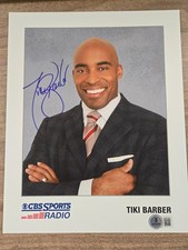 Tiki Barber Autographed 8x10 Beckett CoA BU61245