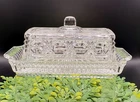 VTG Windsor Federal Cut Glass Covered Butter Dish EXCELLENT