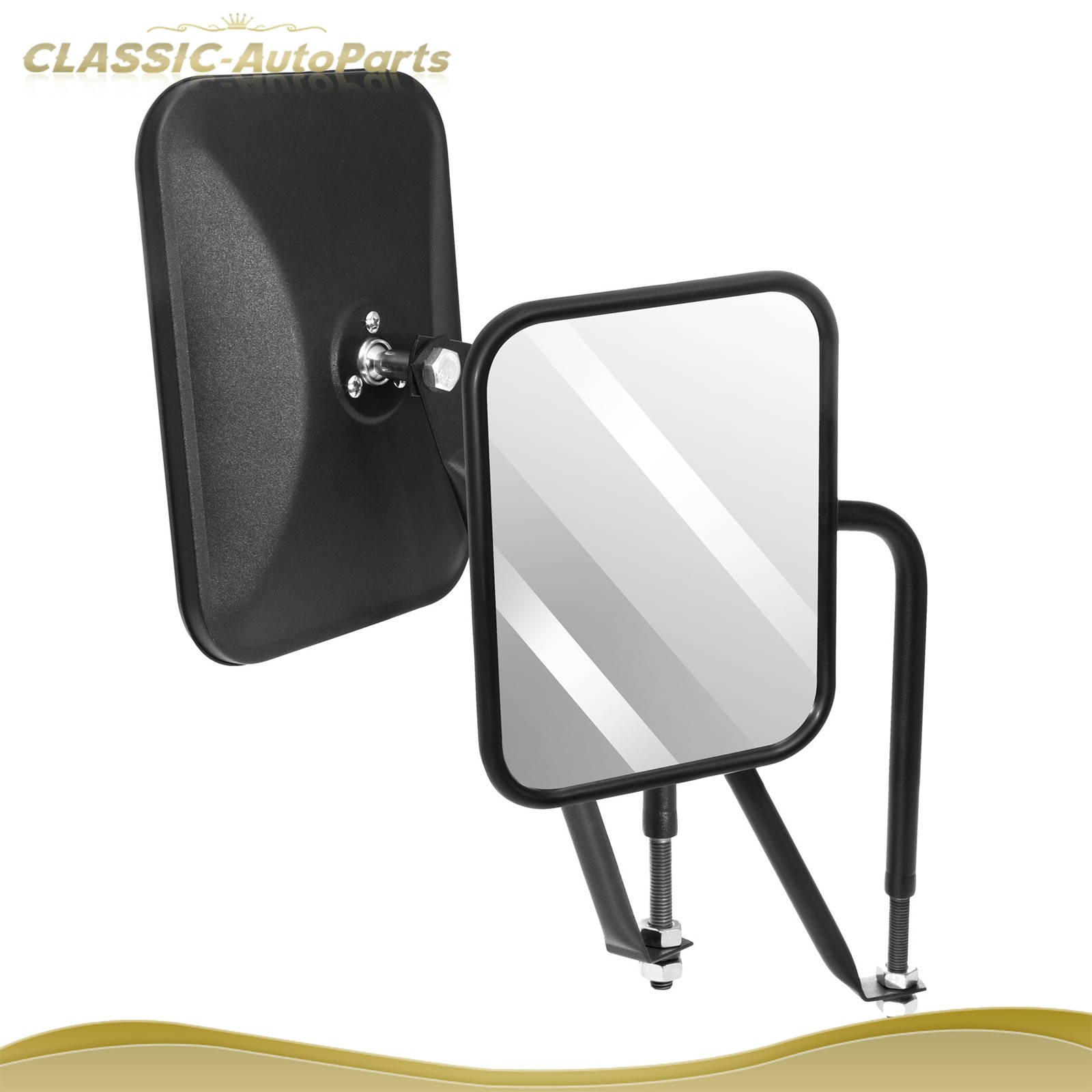 Black Housing For 1997-2017 Jeep Wrangler  JK JKU CJ Manual Pair Side Mirrors