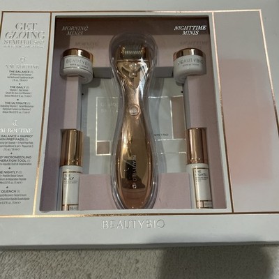 NIB BEAUTY BIO GET GLOWING STARTER SET 8 PC Am + PM ROUTINE  SET
