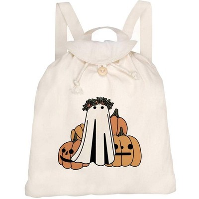 Canvas Rucksack / Backpack ''Pumpkin Ghost Halloween'' (RK00042078)