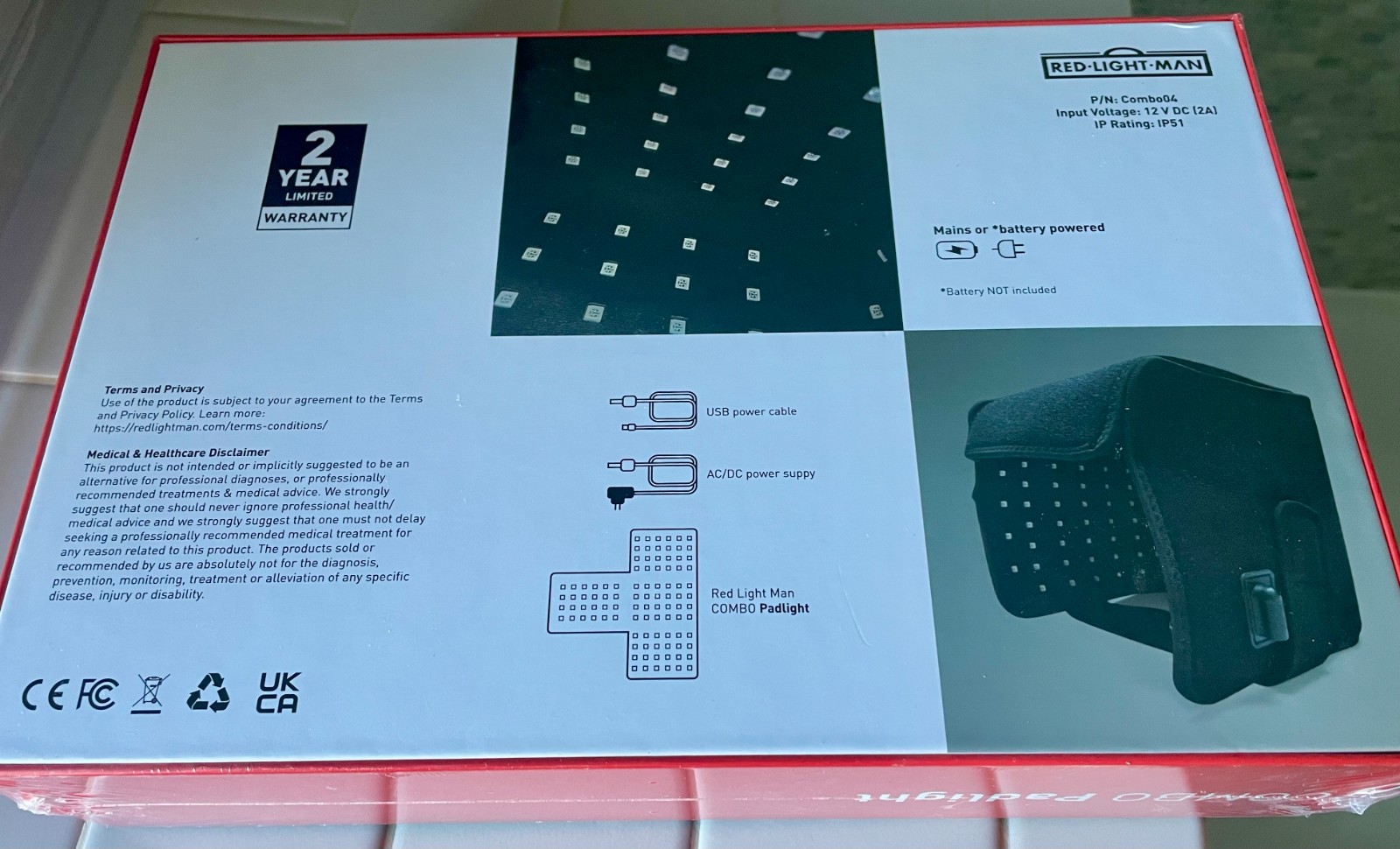 Red Light Man NEW Infrared Red Light Therapy Combo Pad Helmet $399