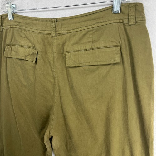 EILEEN FISHER Pants 14 Organic Cotton Twill Ankle Tapered Relaxed Fit Green - 第 7/16 張圖片