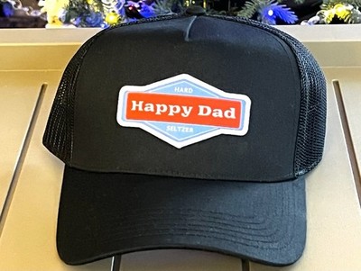 Happy Dad Hard Seltzer Black Snapback Trucker Mesh Hat Adj Pre Owned/Never Used