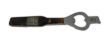VINTAGE BLACK & WHITE STAINLESS STEEL JAPAN BOTTLE SHAPED HANDLE BOTTLE OPENER