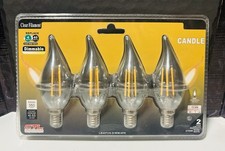 4 PACK - CTL 40-Watt Equivalent E12 Flame Candelabra Dimmable Bulbs-Free Ship