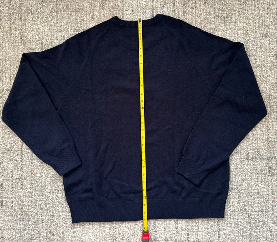 Lands’ End Men’s LS Cashmere Sweater LRG | Navy Crewneck | Soft 100% Cashmere - Image 4 of 4