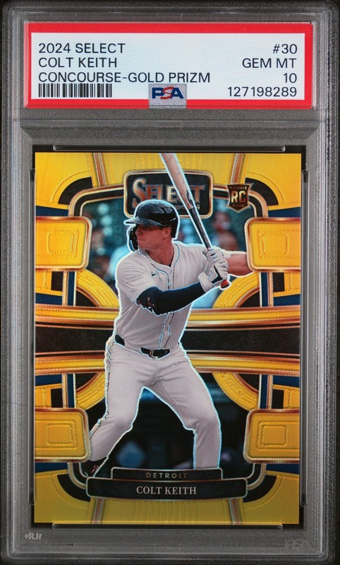 2024 PANINI SELECT CONCOURSE GOLD PRIZM #30 COLT KEITH 8/10 PSA 10