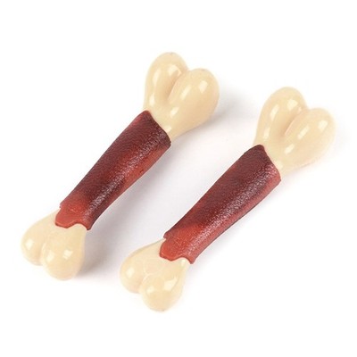 Dog Chew Toy Durable Nylon Bone Non Rubber Beef Flavor Toothbrush