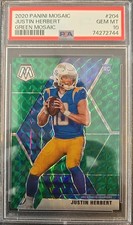 2020 Panini Mosaic - PSA 10 - Rookies Justin Herbert #204 Green Mosaic  (RC)  