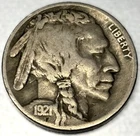 1921 P Buffalo Nickel (F) Fine Condition 5c Five Cent US Coin - 1015