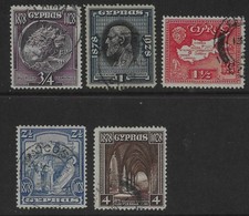 CYPRUS KG5 1928 50th ANNIV. OF BRITISH RULE SHORT SET TO 4pi USED SG 123-127