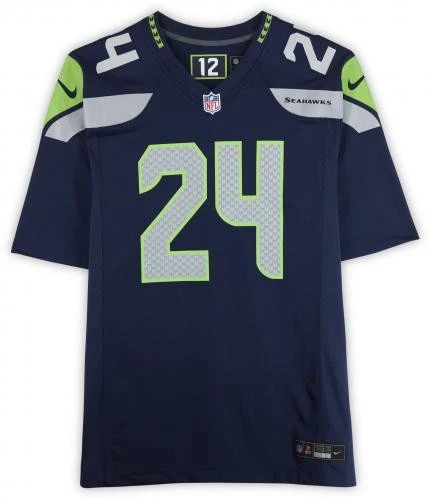 Marshawn Lynch Seattle Seahawks Autographed Nike Navy Game Jersey - Image 3 of 4