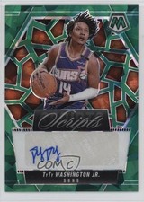 2024 Panini Mosaic Scripts Green Ice Prizm TyTy Washington Jr #MS-TTW Auto 0z9a