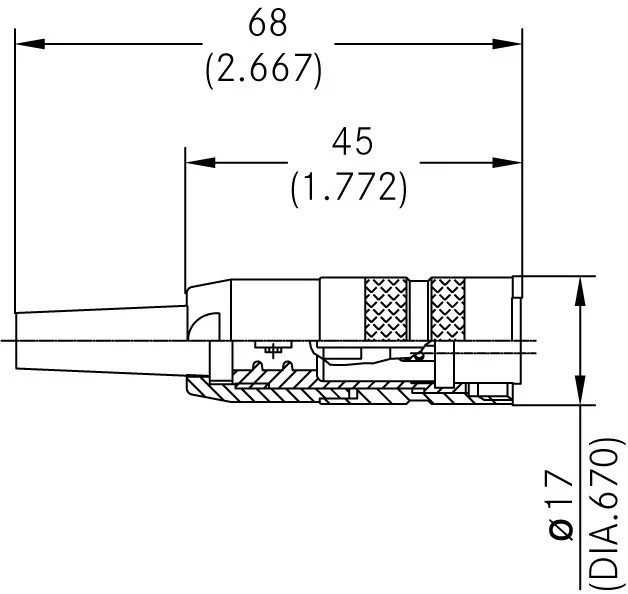 4 Poosition, Female, Circular Connector, Cable Mount, P/N T33010001U, 1 Each - Image 3 of 4