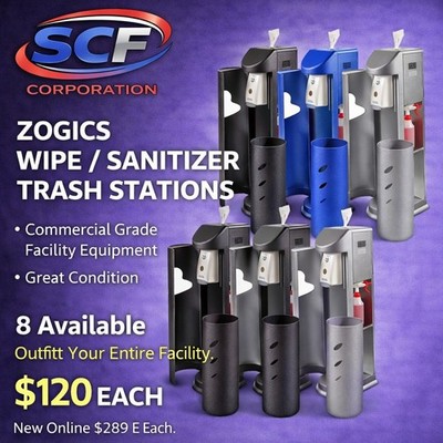 Zogics Wipe/Sanitizer Trash Station Commercial Facility Equipment