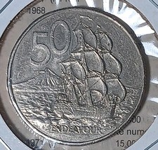 1986 New Zealand 50 Cent 1 Elisabeth II Coin In Okay Condition. Nice Coin. (N232
