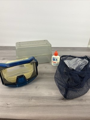 Vintage Scubapro Dive Mask Goggles w/ Case, Bag, Sea Drops Great Condition Blue