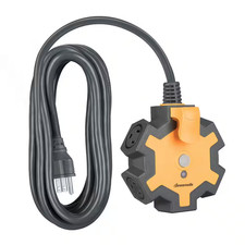 15 Ft. 5-Outlet Industrial Heavy-Duty Power Strip for Garage, Workshop