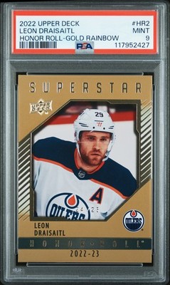 2022 UD HONOR ROLL GOLD RAINBOW #HR2 LEON DRAISAITL 24/25 PSA 9
