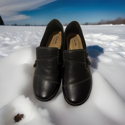 #ad #ad Women#x27;s Clarks Carleigh Ray Leather Slip on Comfort Shoes Black Size 7.5 Medium $59.90