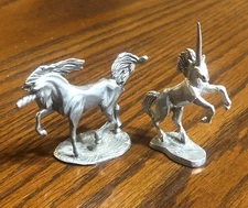 Pewter Mini Unicorn Pair Rawcliffe Prancing & SP Rearing