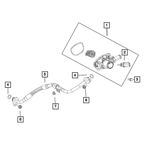 For Dodge Dart 2013 Mopar Engine Cooling Thermostat Kit Foto 4 de 4