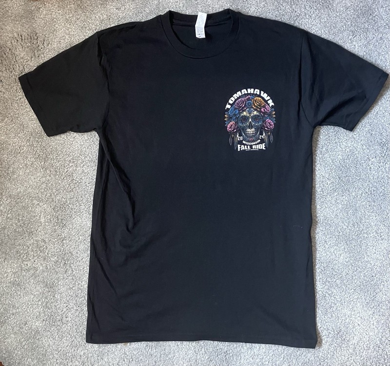 2024 Tomahawk WI Fall Ride 43rd Annual New Tee Shirt Motorcycle Harley Biker L