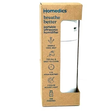 Ultrasonic Humidifier Portable White USB Powered 10 Hour Run Time Cool Mist BNIB