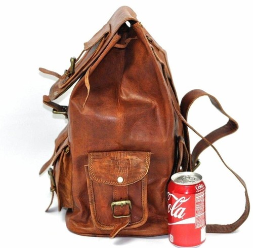 Zaino uomo vero viaggio zaino laptop vero vintage nuovo pelle borsa - Foto 4 di 8