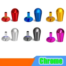 Arcade Joystick Bat Top Handle Oval Knob Dust-proof Cover Shaft Sleeve M6 Chrome
