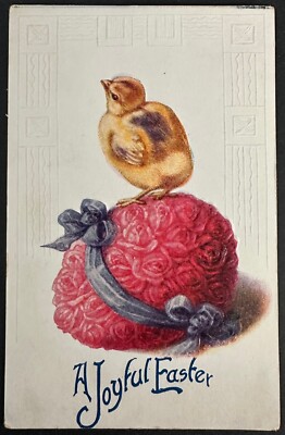 A JOYFUL EASTER Vintage Mint  Post Card CHICK AND EGG