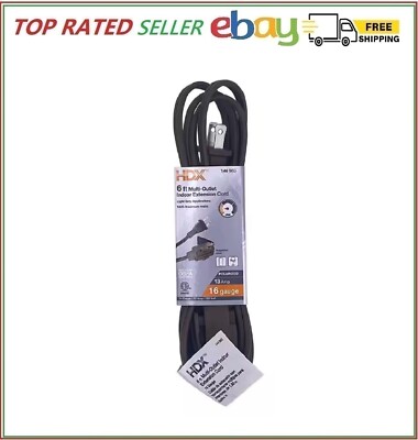 HDX 6ft 16/2 Brown Indoor Extension Cord Light Duty  