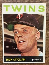 1964 Topps Baseball Card #245 Dick Stigman Minnesota Twins EX+