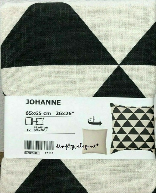 IKEA Asia Johanne Cushion Cover Natural Black 703.929.38 for sale