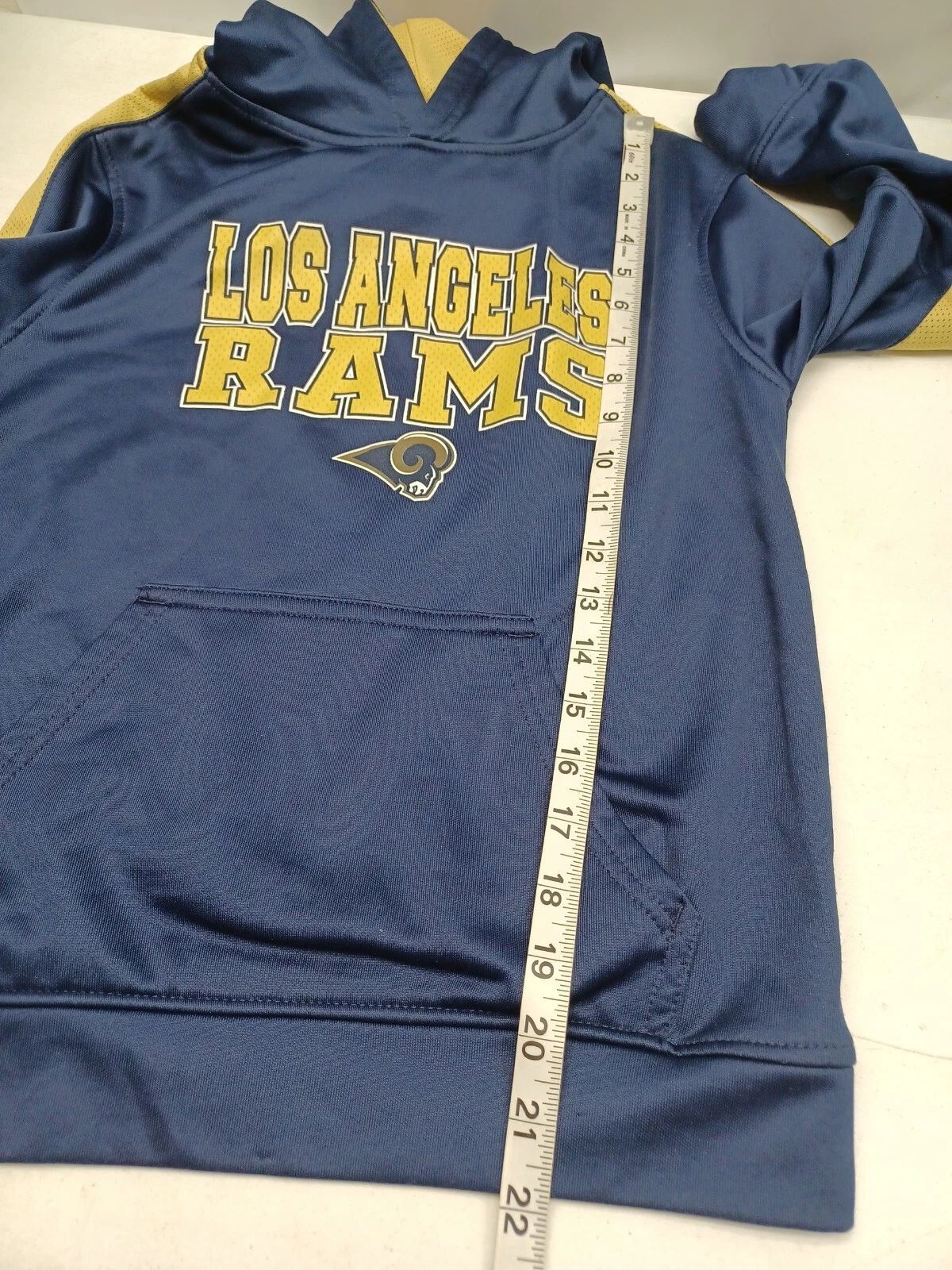 VETEMENTS Felpa con cappuccio Los Angeles RAMS Youth Medium 8 10 giacca NFL abbigliamento squadra bambino