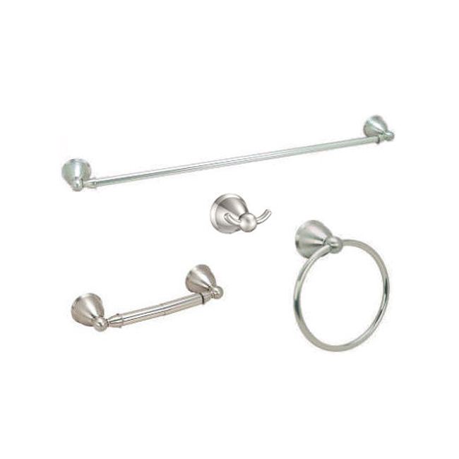 Ensemble De 4 Pièces De Quincaillerie De Bain – Série Astor, Nickel Satiné