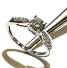 10k white gold .50ct I2 H diamond Illusion head engagement ring 2.3g ladies 7.25 — photo 6