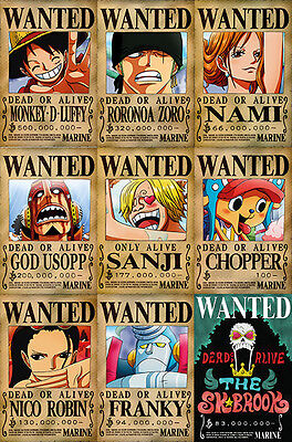 One Piece Wanted Posters Pack A3 28 X 43 Mugiwara Pirates 5th Bounties Ebay