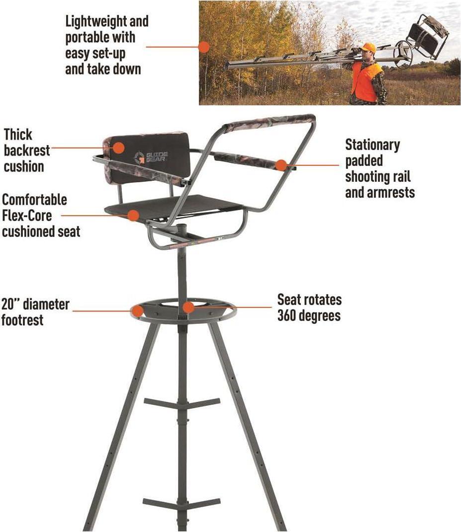 12' Tripod Deer Stand Tower For Hunting Climbing Hunt Seat, Hunting