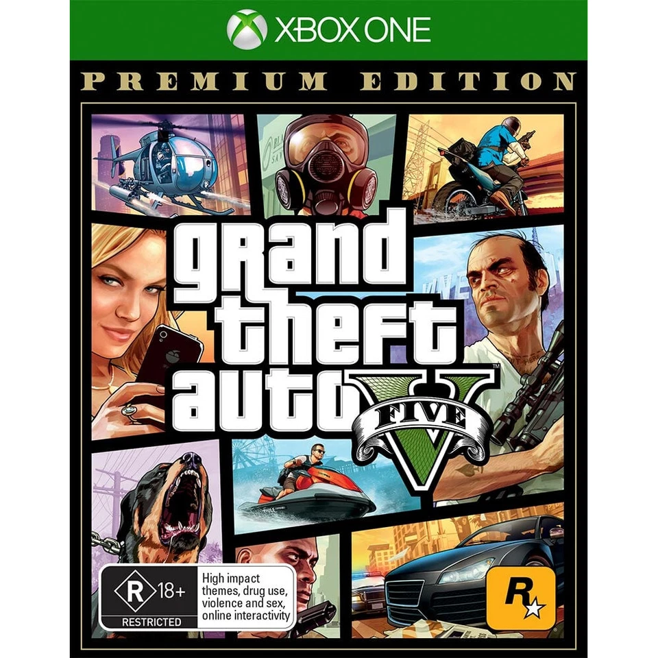 GTA5 GTA Grand Theft Auto V Premium Edition Xbox One Game 5 NEW