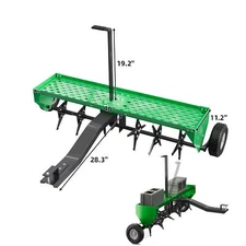 40" 101CM Tow Plug Lawn Aerator Lawn Spike Aerator Lawn& Garden Steel Heavy Duty