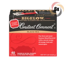 6x Boxes Bigelow Constant Comment Black Tea | 40 Tea Bags Per Box | 2.37oz