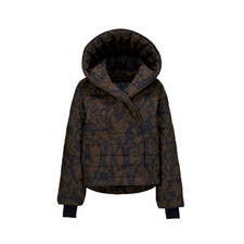 Cabi New Nwot Wrap Up Puffer #4302 Black Brown Skin S/m Was $202 Sold Out