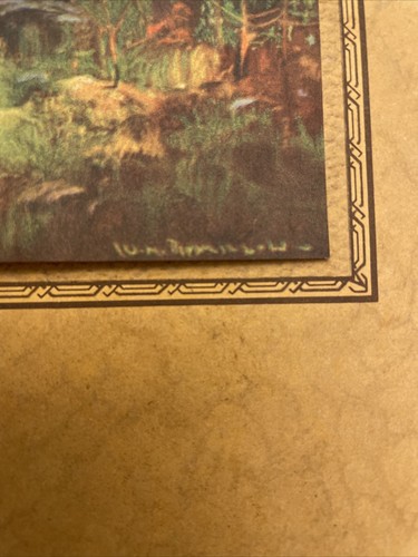 Calendario pubblicitario vintage 1931 scena di primavera con ruscello - Foto 6 di 12