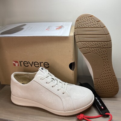 Women's Revere Athens Lace Up Sneaker White Oyster Lizard
